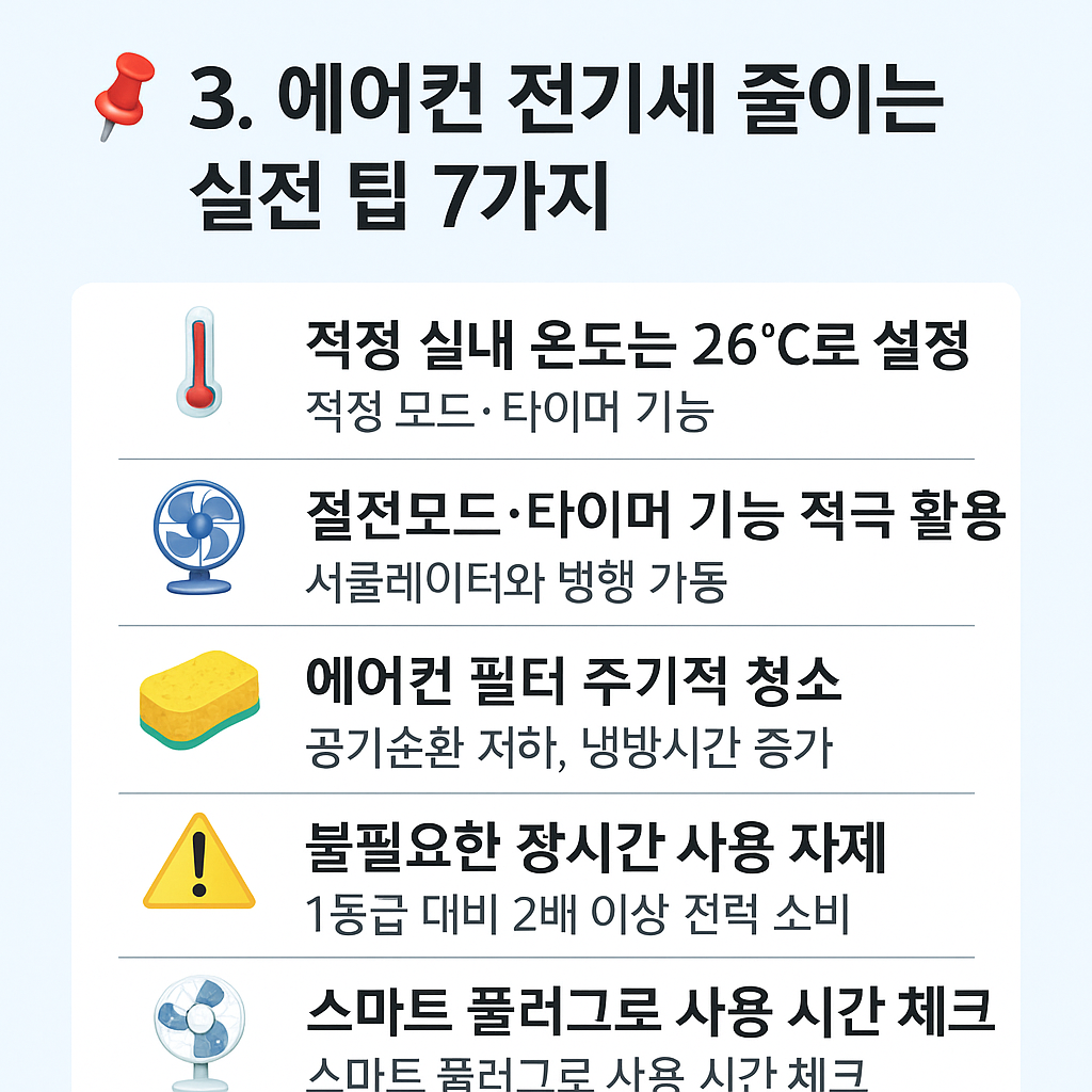 📌 3. 에어컨 전기세 줄이는 실전 팁 7가지 - 타이틀사진