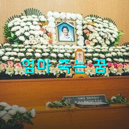 장례식장에-엄마-영정이-놓여있고-국화꽃이-많이-있는-모습