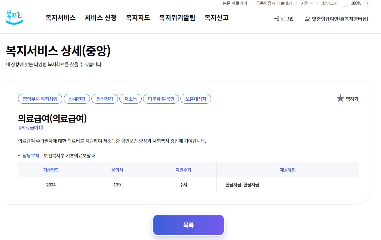 의료급여: 수급권자 요건 신청방법 혜택 유형 상세