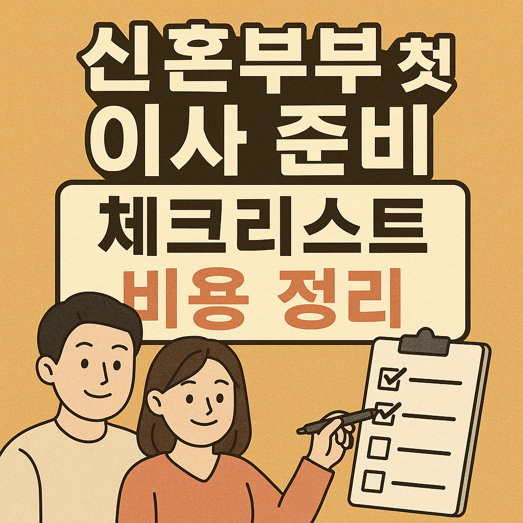 신혼부부 첫 이사 준비 체크리스트 비용 정리