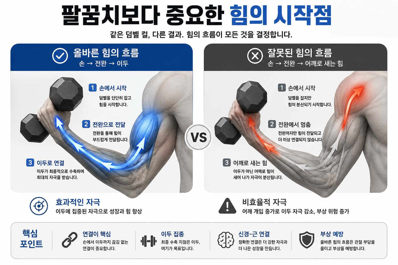 팔꿈치보다 중요한 힘의 시작점