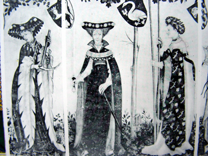 우쁠랑드(houppeland)를 착용한 여성