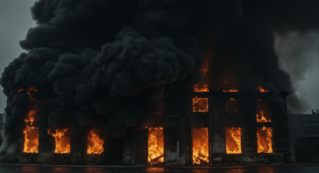 화재 속 검은연기