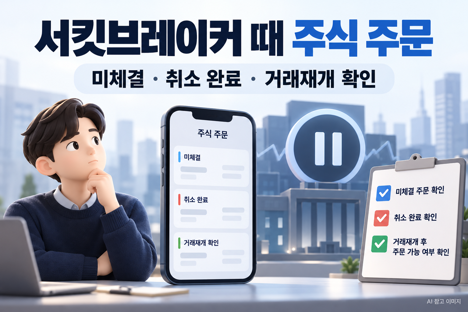 서킷브레이커 때 주식 주문은 어떻게 되나요? - 미체결&middot;취소&middot;거래재개 확인