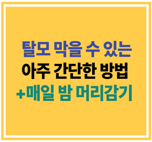탈모 막을 수 있는 아주 간단한 방법 +매일 밤 머리감기