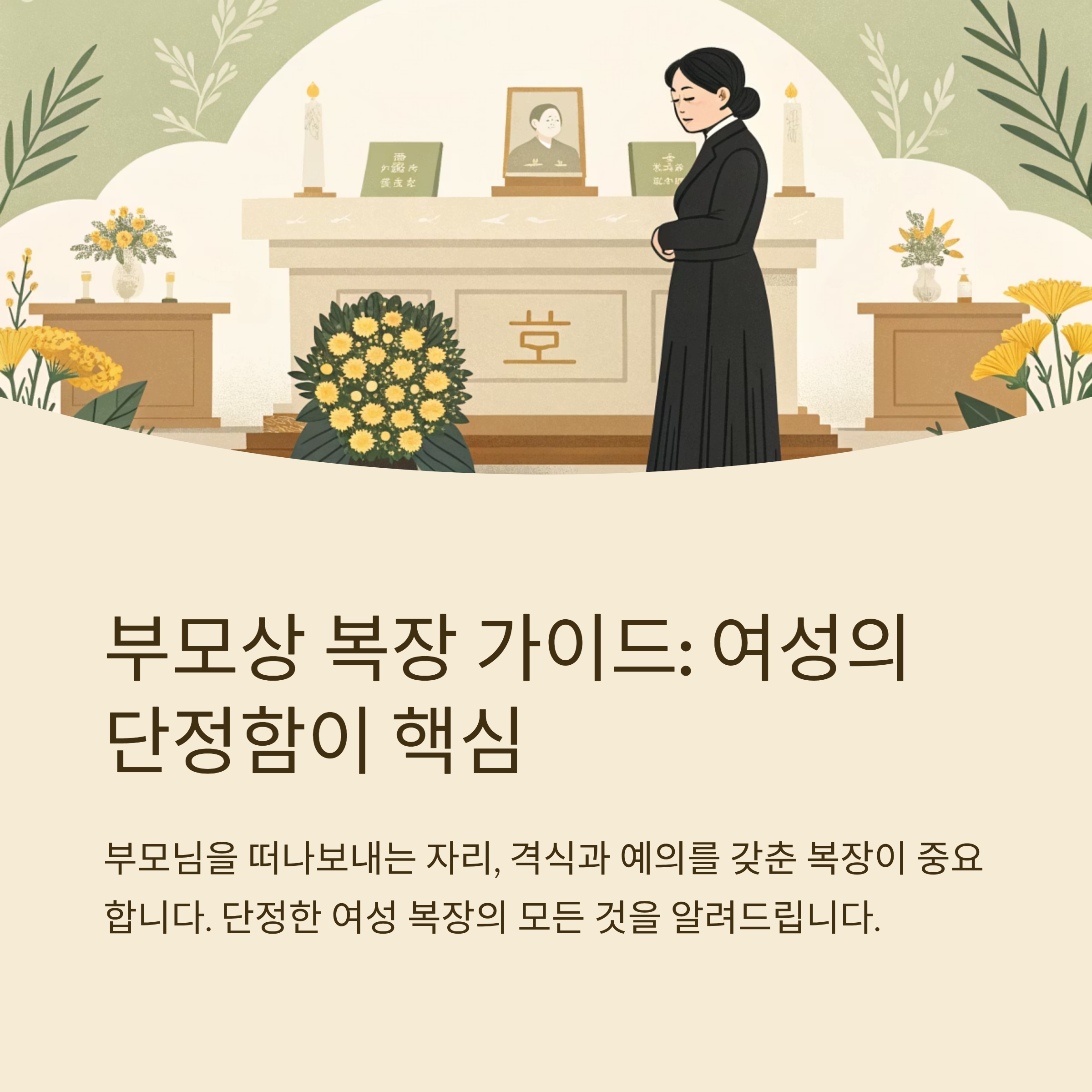 부모상 복장 여성 단정함이 포인트