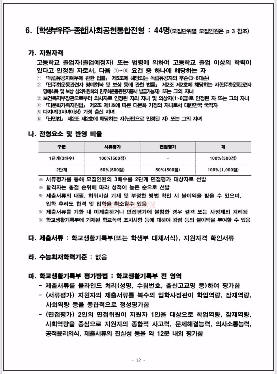 2026서울시립대수시-사회공헌통합전형