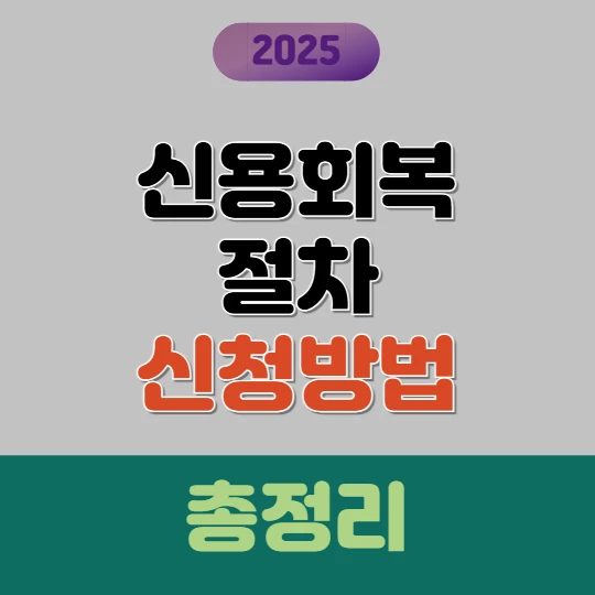 신용회복 절차 신청 방법 (신용회복위원회) 2025