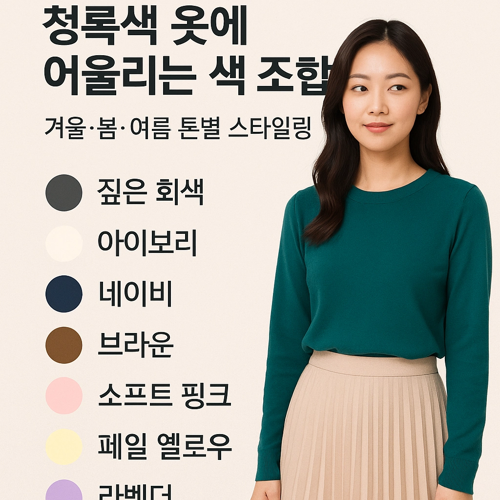 패션용 - 청록색 옷에 어울리는 색 조합 7가지｜겨울&middot;봄&middot;여름 톤별 스타일링