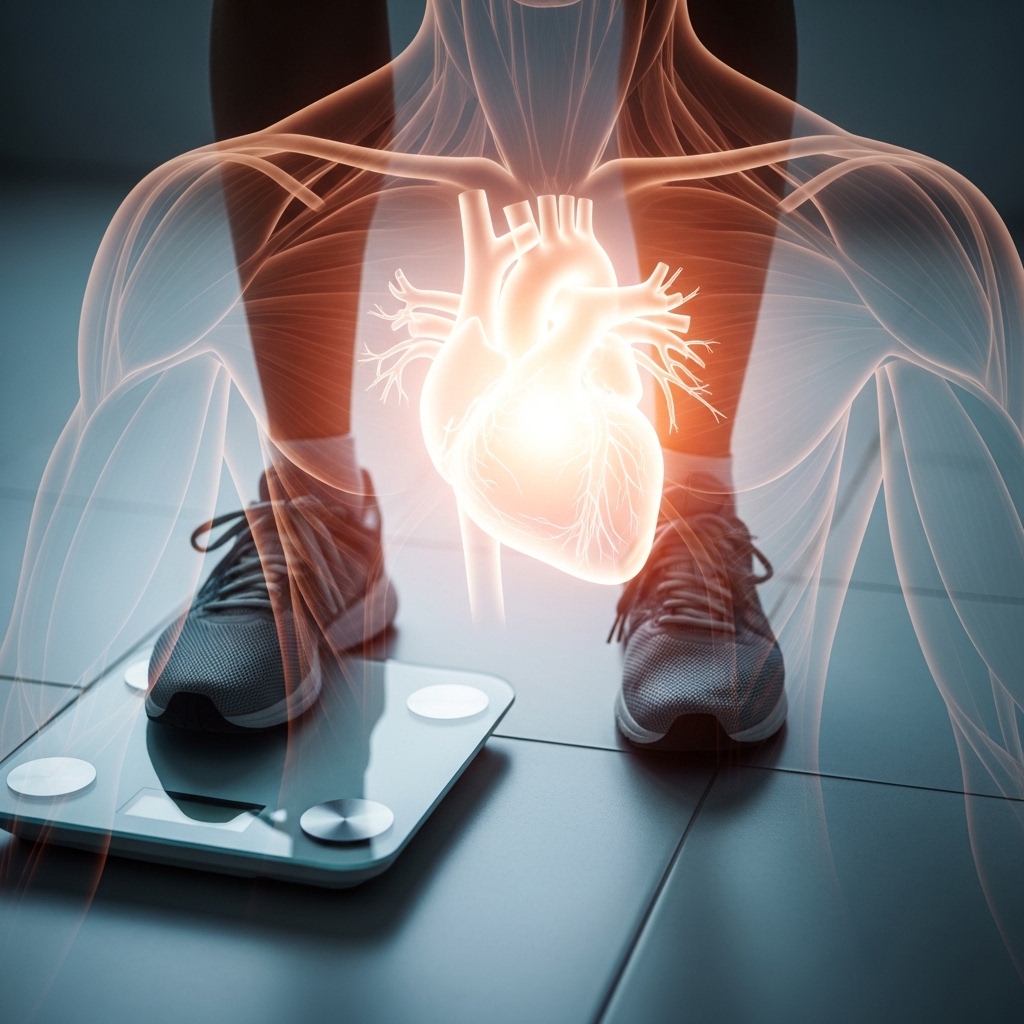 체중계 숫자보다 몸 안의 건강한 변화가 중요함을 보여주는 모습