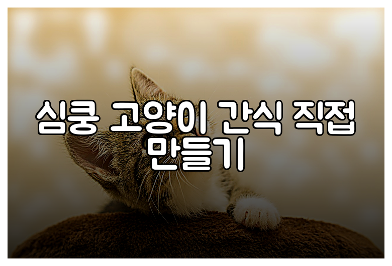 심쿵 고양이 간식 직접 만들기