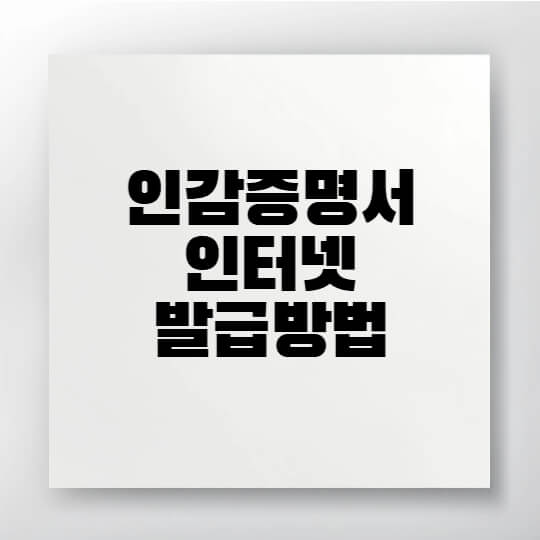 인감증명서 인터넷 발급 절차를 안내하는 이미지