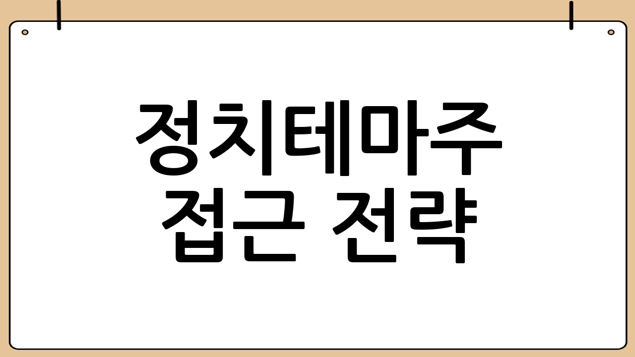 정치테마주 접근 전