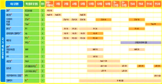 영유아 에방접종 시기