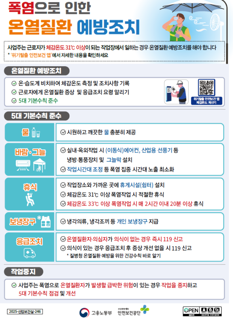 폭염 온열질환 예방수칙