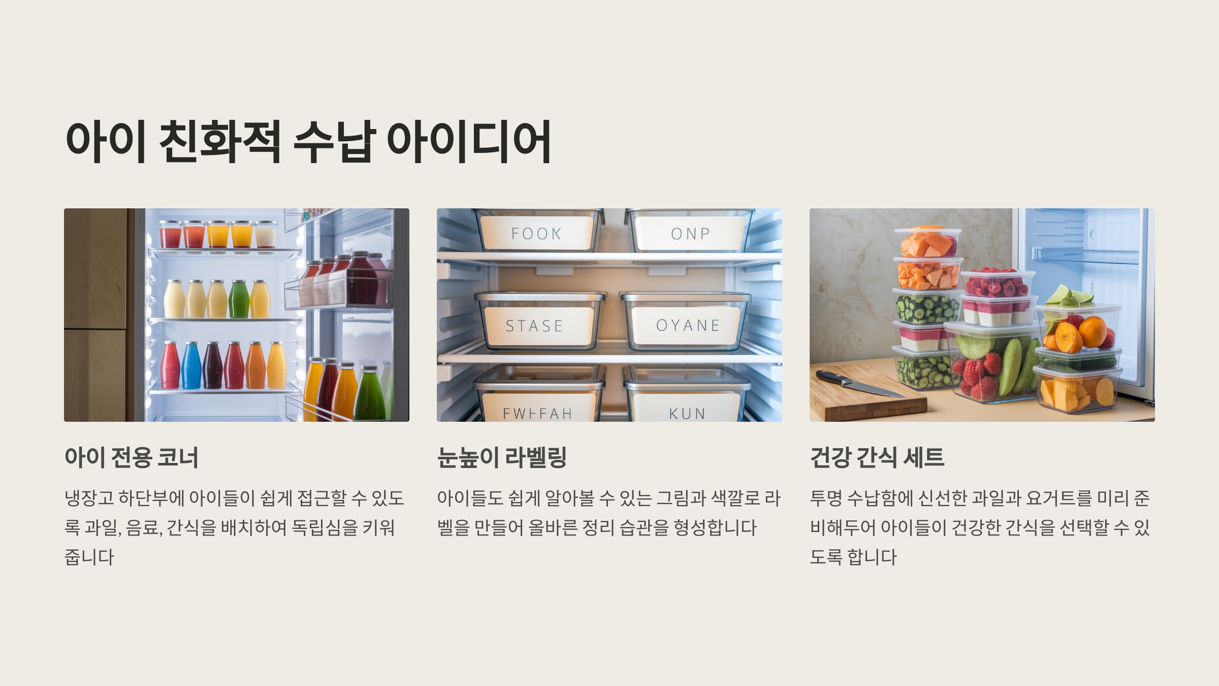 아이 친화적 수납 아이디어