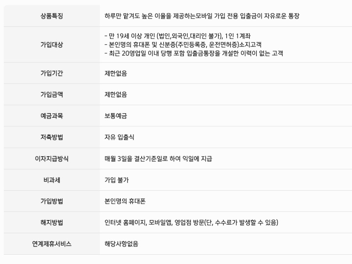 신한저축은행 참신한파킹통장 개설하기