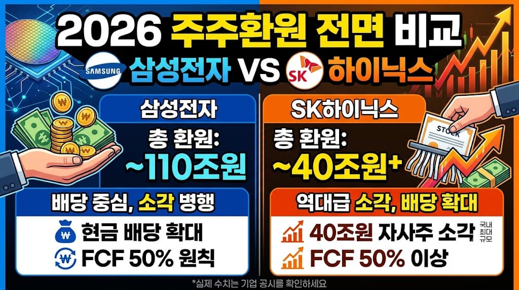 삼성전자 SK하이닉스 2026 주주환원 배당 자사주 소각 비교