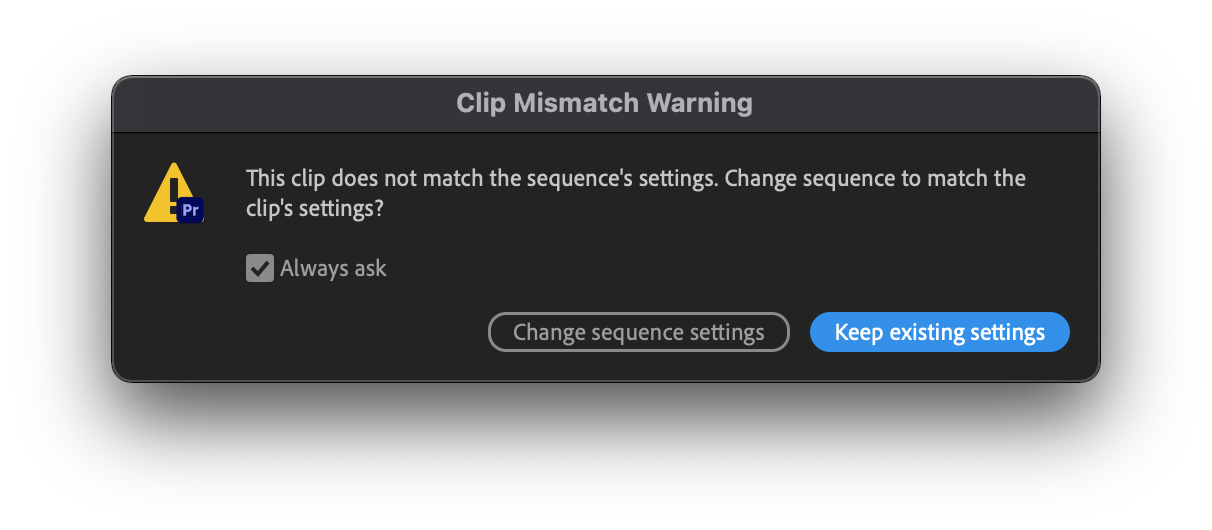 clip mismatch warning