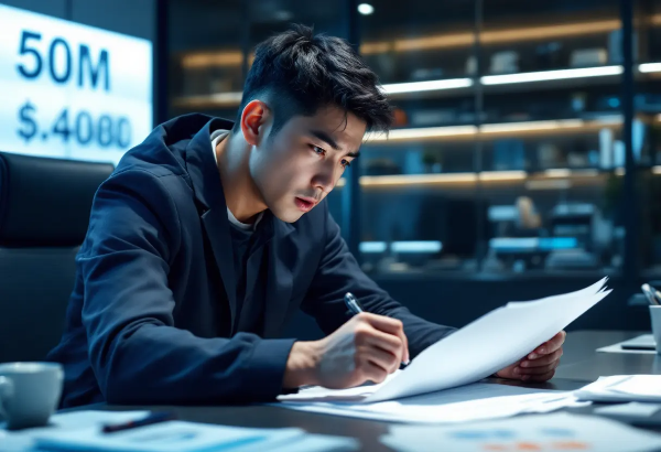 젊은 남성이 손해배상 청구에 대해 고민하는 모습