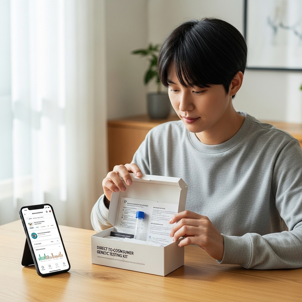 a direct-to-consumer genetic testing kit at home