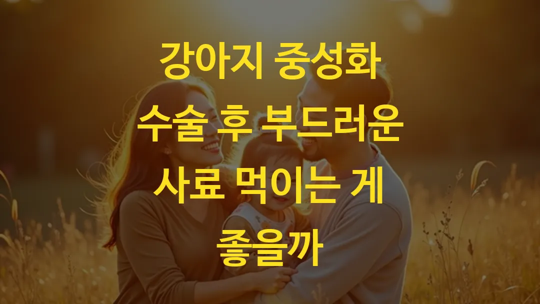 강아지 중성화 수술 후 부드러운 사료 먹이는 게 좋을까