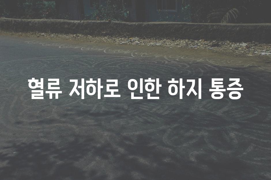 혈류 저하로 인한 하지 통증