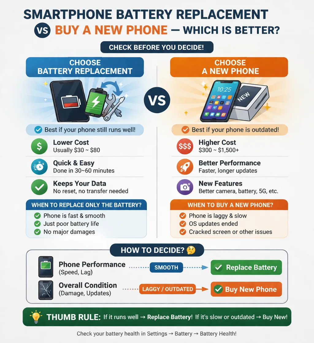 스마트폰 배터리 교체 (교체 시기, 기기 변경, 비용 비교)
