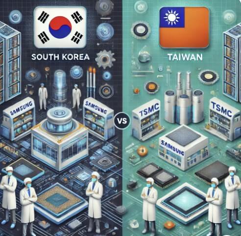 한국과 대만 반도체 비교 사진