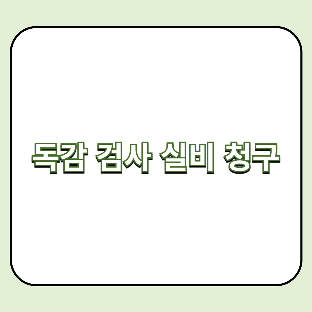 독감 검사 실비 청구