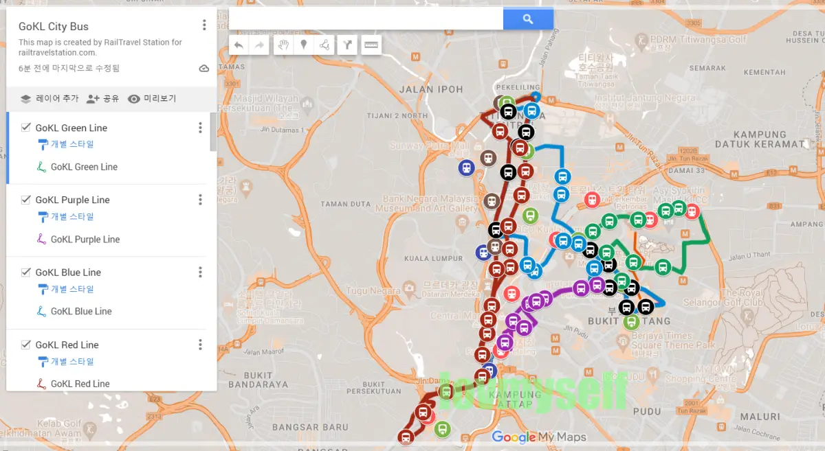 쿠알라룸푸르_GOKL_구글맴노선연동