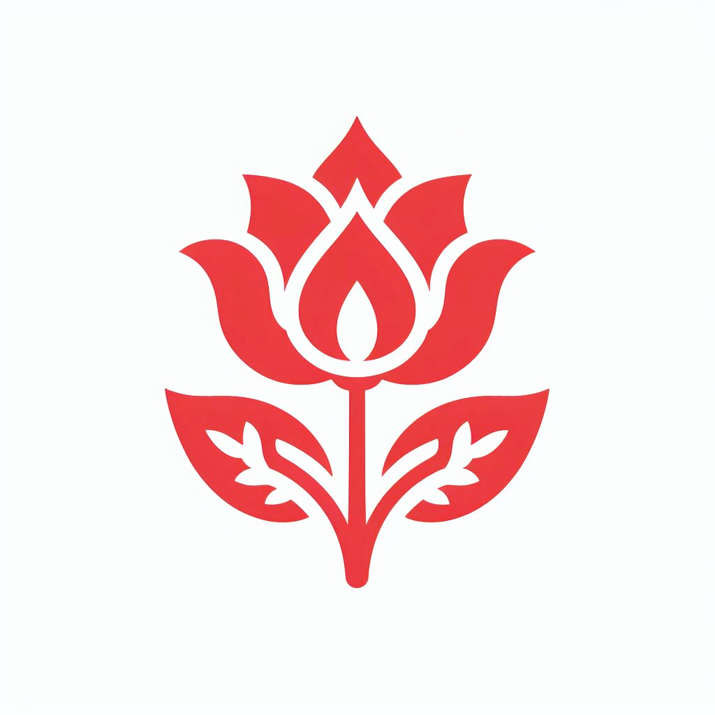 빨간색 맨드라미 꽃 로고 4