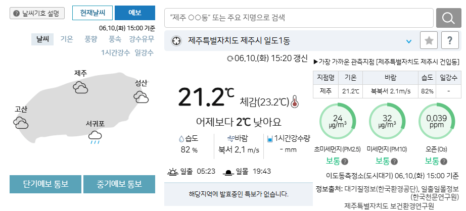 다음주 제주도 날씨 예보