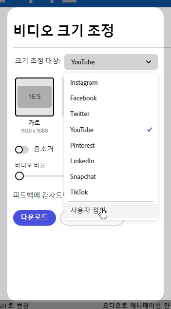 비디오크기