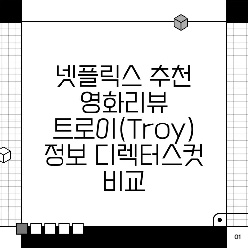 넷플릭스 추천 영화리뷰 트로이(Troy) 정보 디렉터스컷 비교