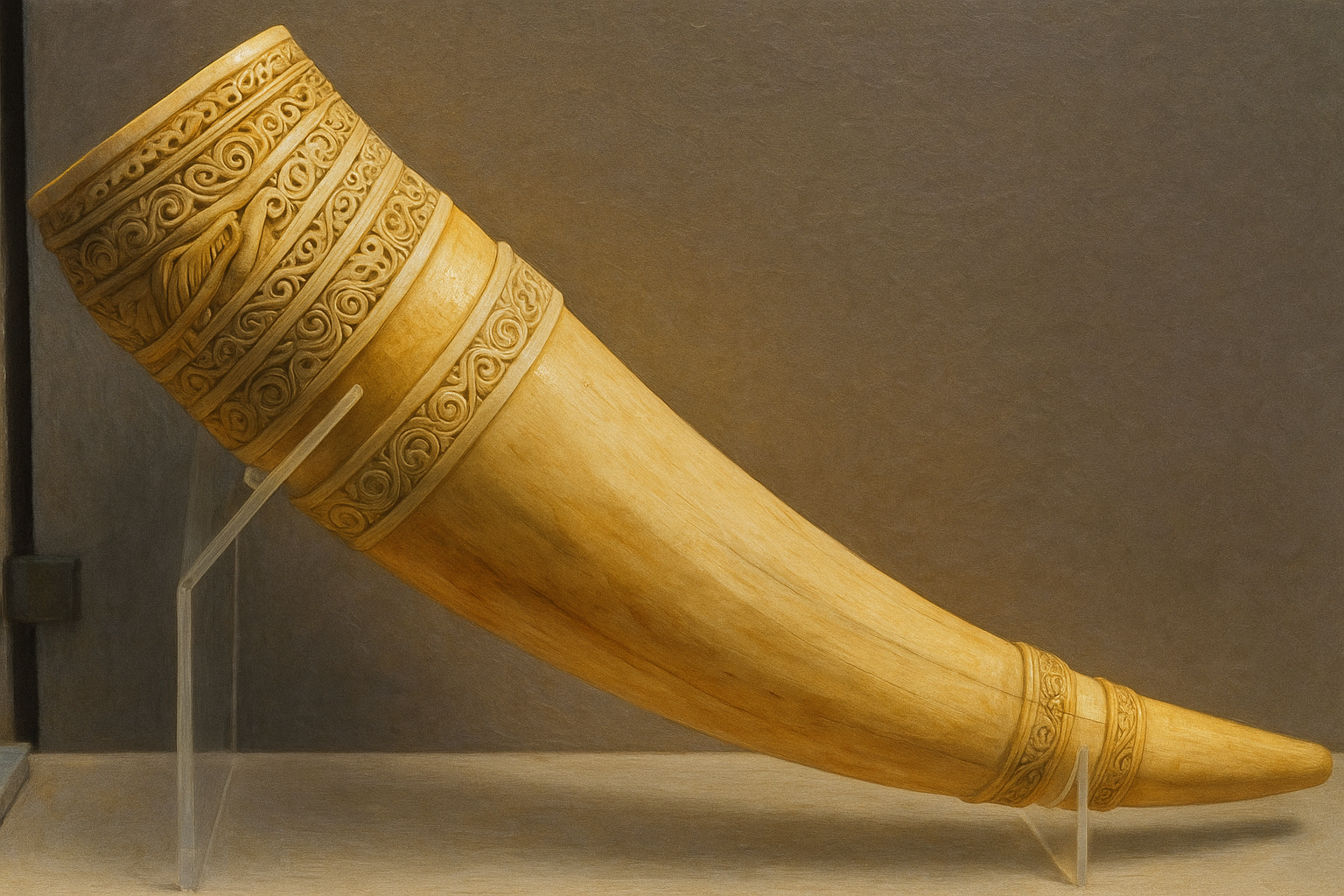 코끼리 상아로 만든 장식품의 이미지