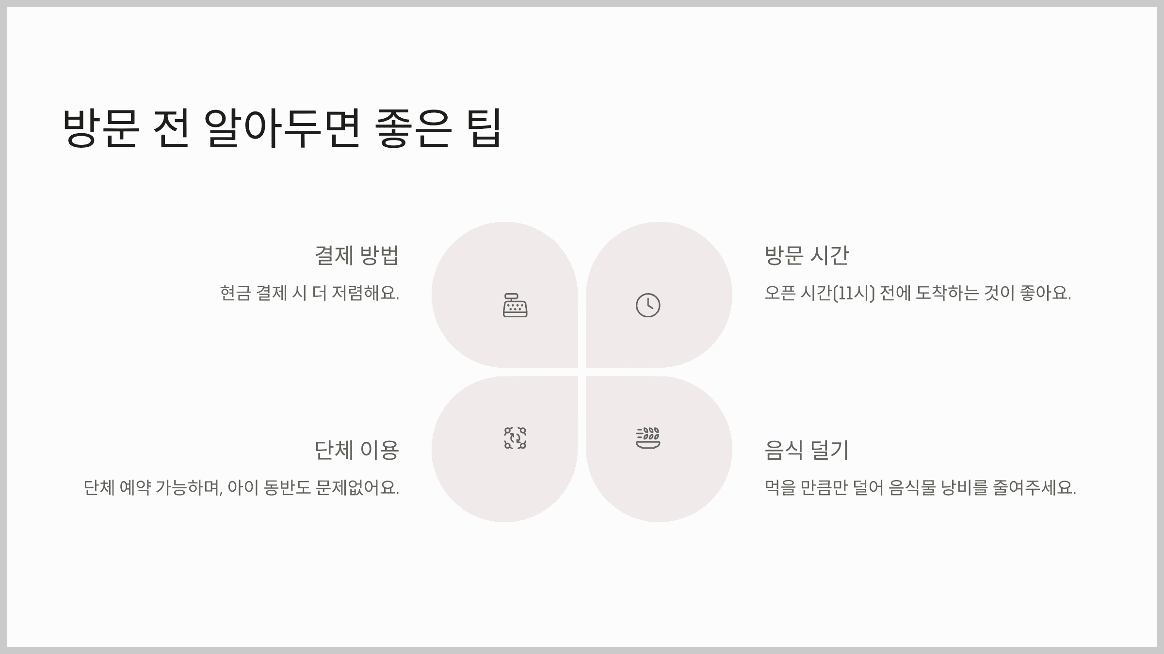 방문 전 알아두면 좋은 팁