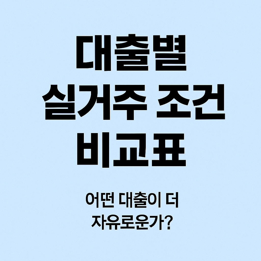 📊 대출별 실거주 조건 비교표 – 어떤 대출이 더 자유로운가?