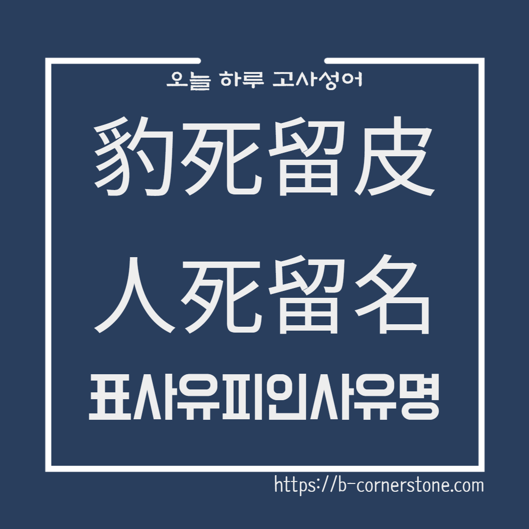 고사성어 표사유피인사유명 豹死留皮人死留名 왕언장