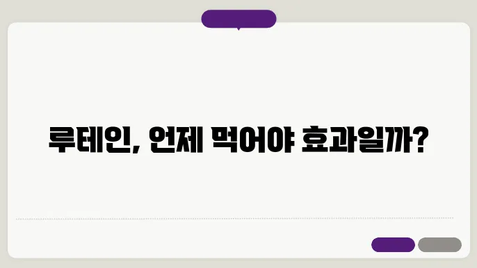 루테인 복용시간