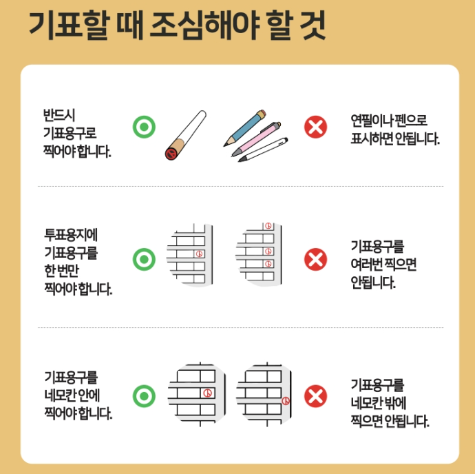 기표할 때 조심해야 할 것