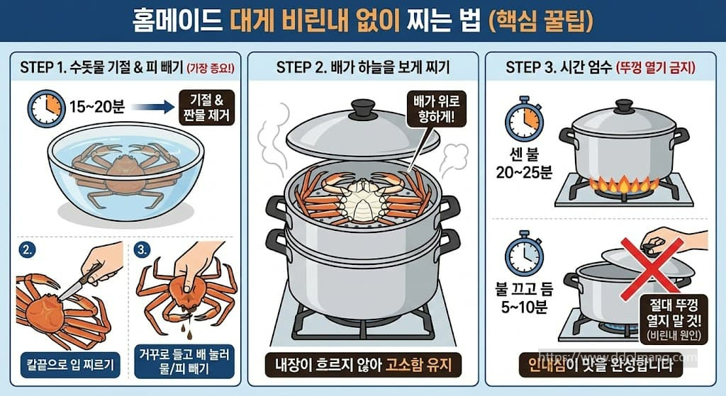 대게 비린내 없이 찌는 법