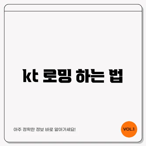 kt 로밍 하는 법