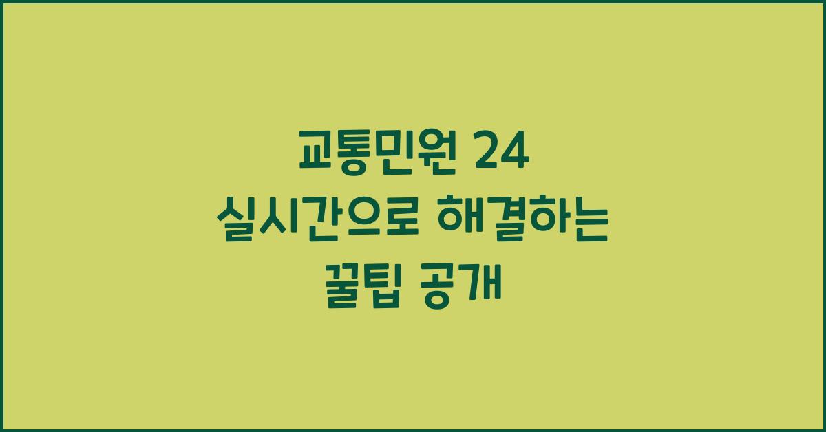 교통민원 24 실시간