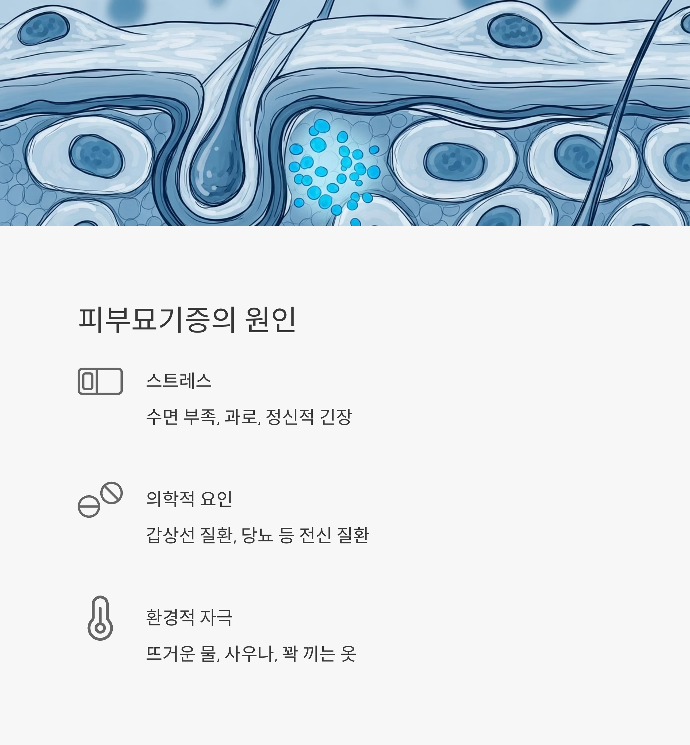 피부묘기증의 원인