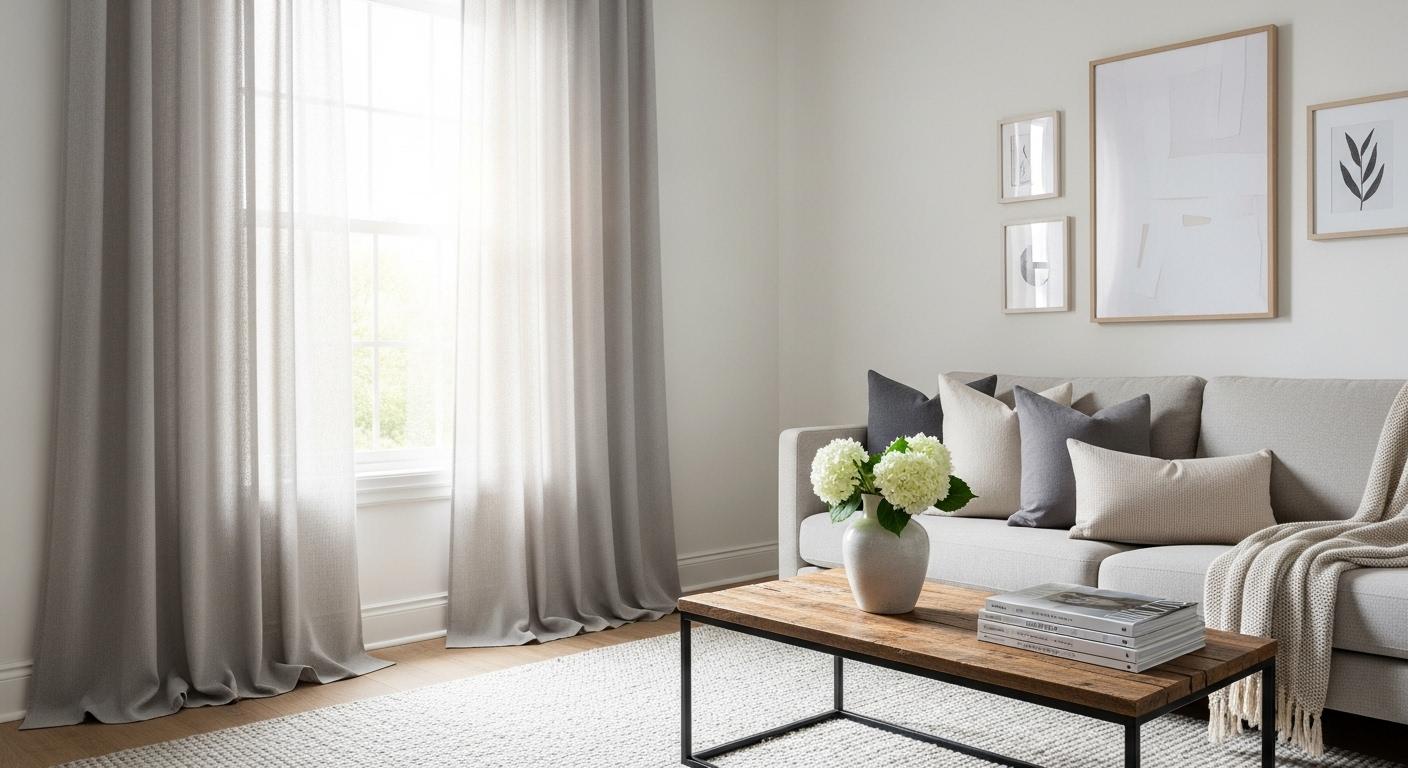 거실 커튼인테리어 사진