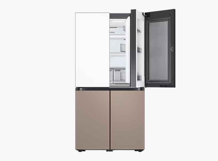 삼성전자 비스포크 냉장고 4도어 870L 색상 새틴 화이트+새틴 토프