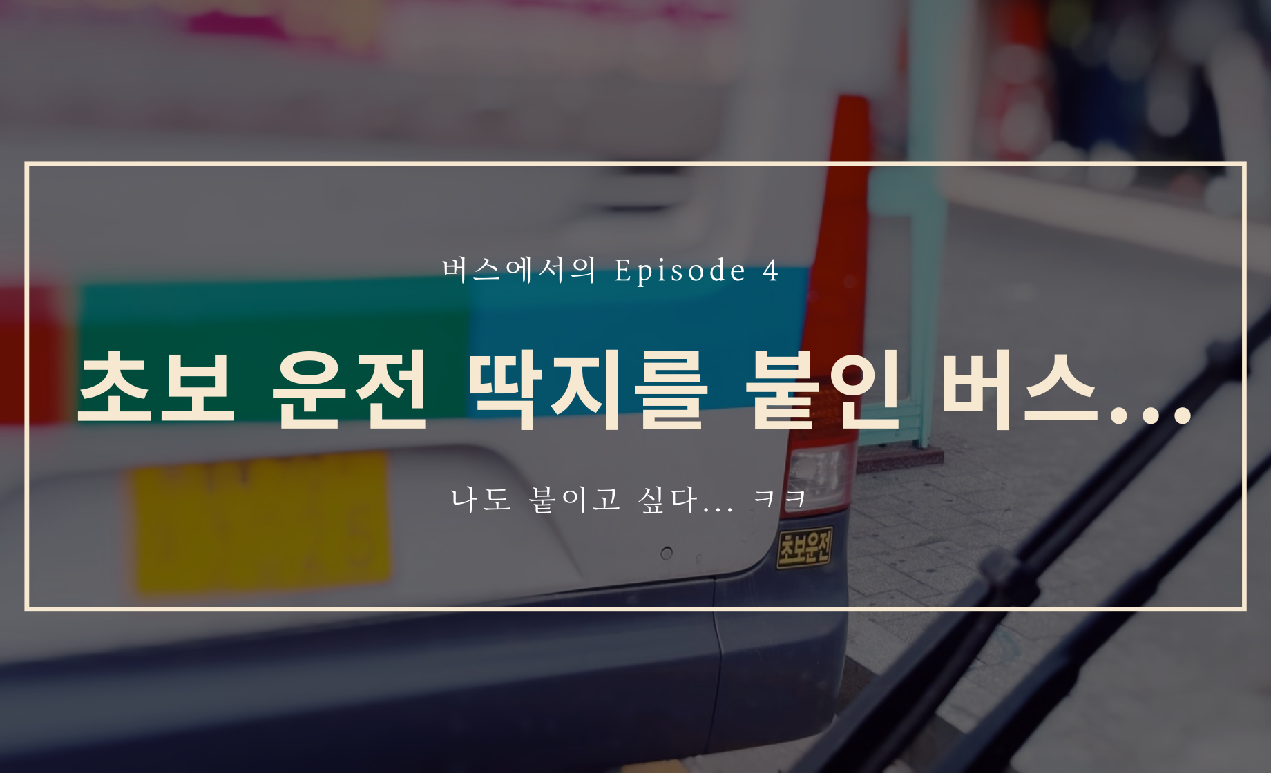 초보 딱지를 붙인 버스