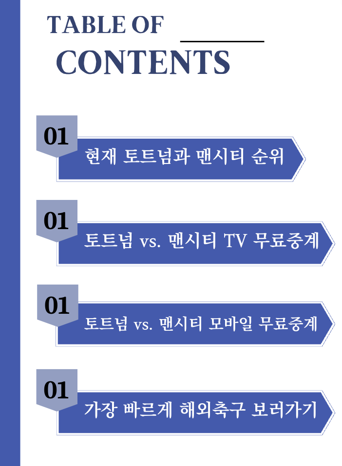 [토트넘 vs. 맨시티] 무료 생중계 프리미어리그 12월 4일(월) 01시 30분