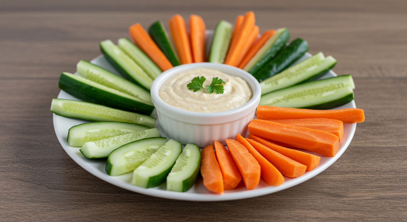 한입에 쏙! 생채소 스틱과 건강 딥 소스 🥕